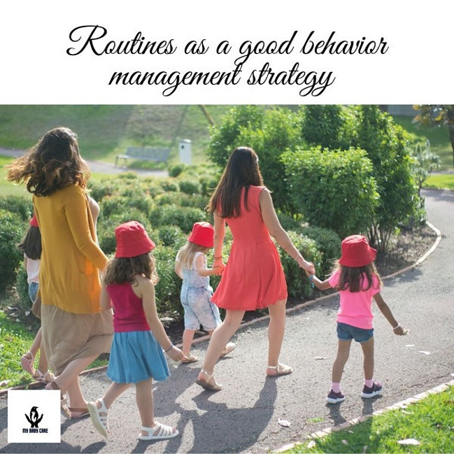 Daily routines with your kids is a good behavioural strategy.This picture shows going out with family and friends as a routined activity helps to have good behaviors
