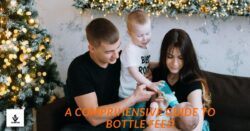 A baby bottle fed by the family members