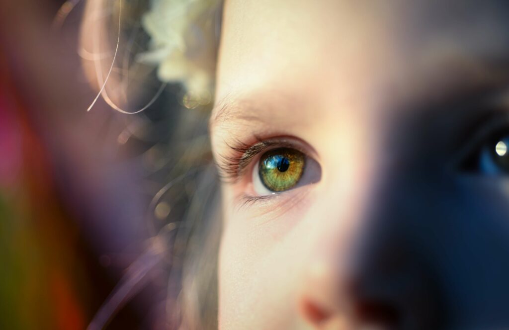 Shinning eye of a toddler