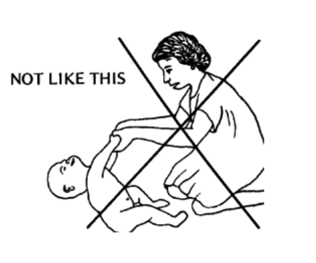 babd carrying method of your your baby iying face up.